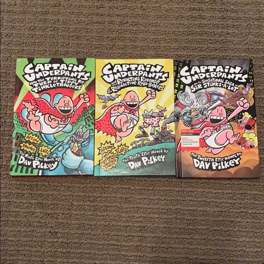 Captain Underpants 9th, 10th, and 12th Novel